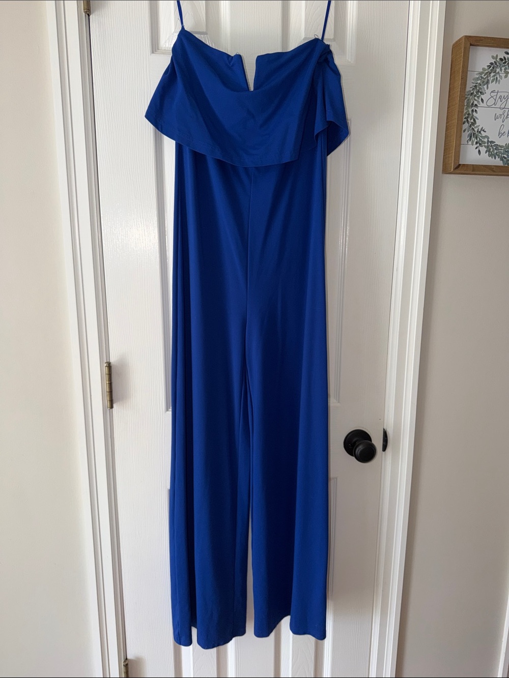 Strapless Wide-Leg Jumpsuit in Royal Blue